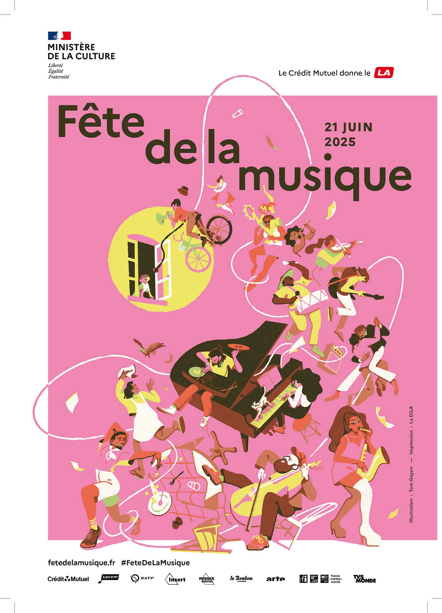 Offizielles Plakat der Fête de la Musique 2025 – Veranstaltungen im Luberon