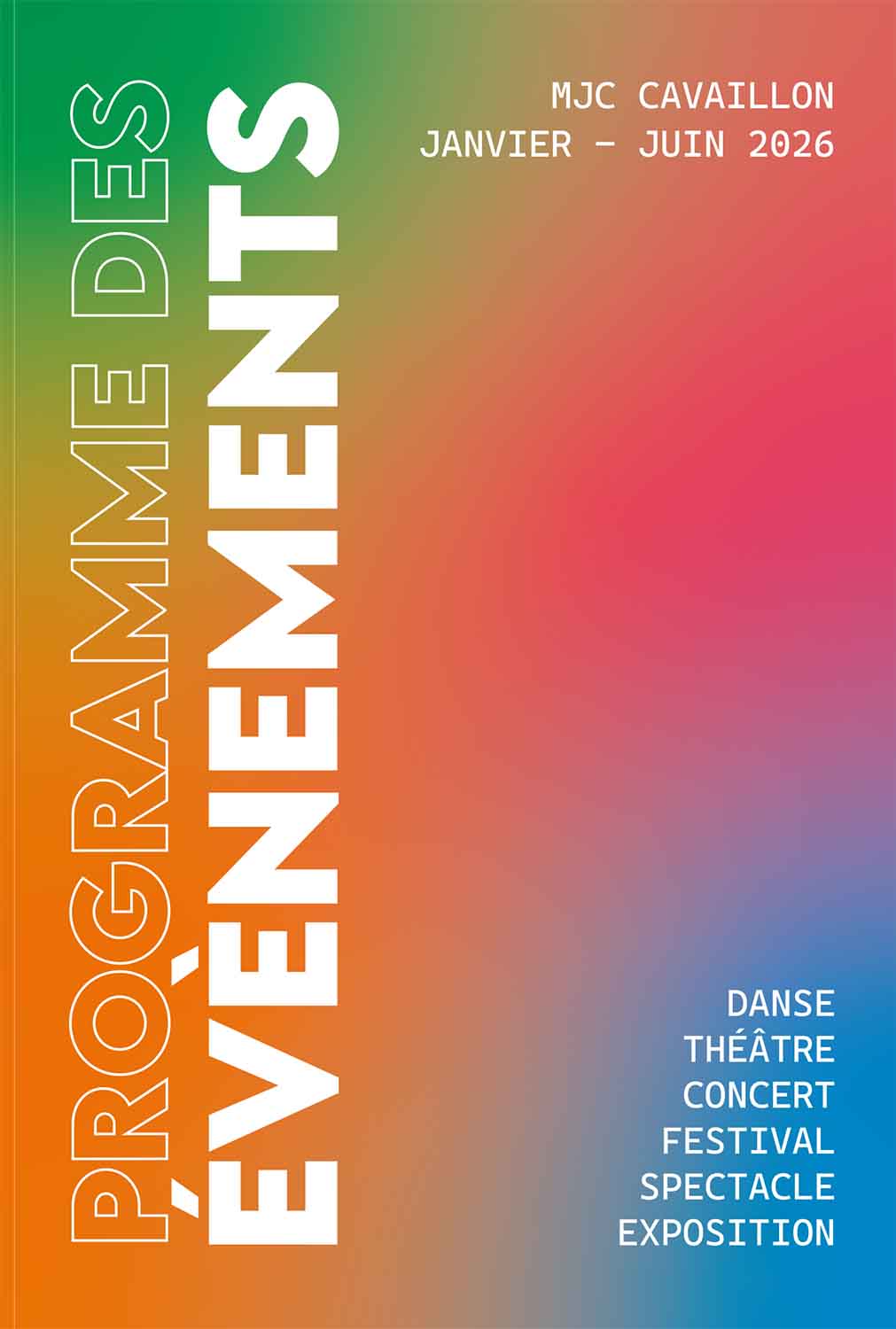 Veranstaltungsprogramm der MJC Cavaillon (Januar bis Juni 2026): Konzerte, Aufführungen, Festival und Ausstellungen im Le Grenier