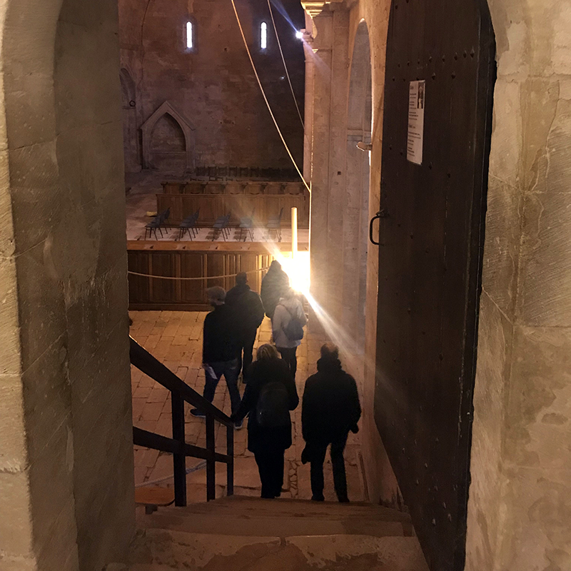 Nachtstiege der Abtei Sénanque, ein diskreter Durchgang, der den Schlafsaal mit der Kirche für die nächtlichen Horen verbindet