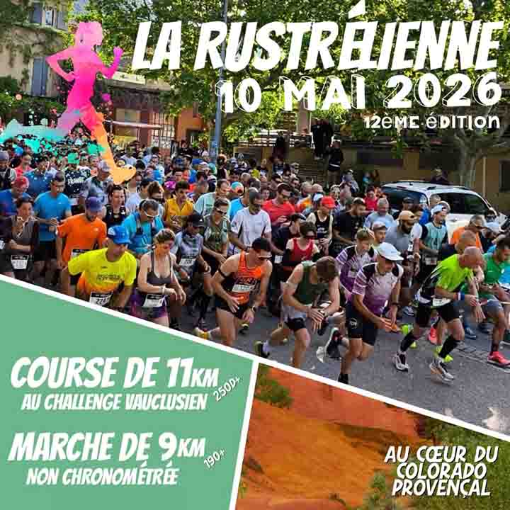 La Rustrelienne 2026 in Rustrel, 11 km Lauf und 9 km Wanderung im Colorado Provençal