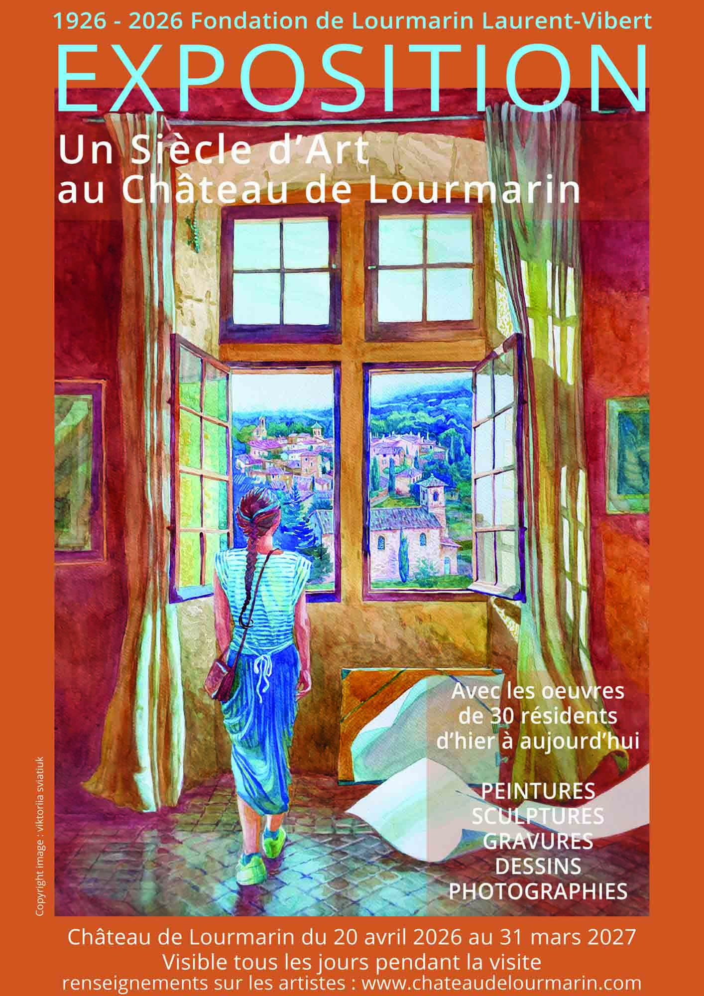 Ausstellung Ein Jahrhundert Kunst im Château de Lourmarin. Hundertjahrfeier der Fondation de Lourmarin Laurent-Vibert. Vom 20. April 2026 bis 31. März 2027.