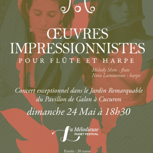 Impressionistisches Konzert für Flöte und Harfe in Cucuron