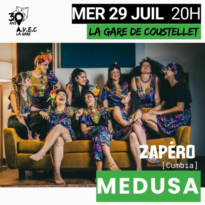 Plakat des Zapéro Concert MEDUSA in La Gare de Coustellet