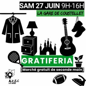 Plakat der Gratiféria in La Gare de Coustellet