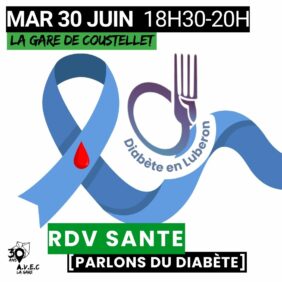 Plakat des Gesundheitstreffens in La Gare de Coustellet