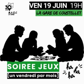 Plakat des Spieleabends in La Gare de Coustellet