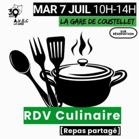 Plakat des kulinarischen Workshops in La Gare de Coustellet