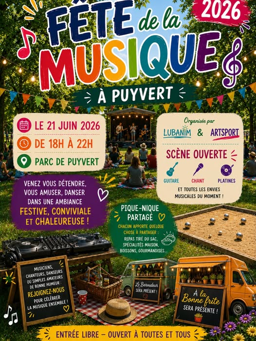 Affiche de la Musikfestival in Puyvert au parc de loisirs