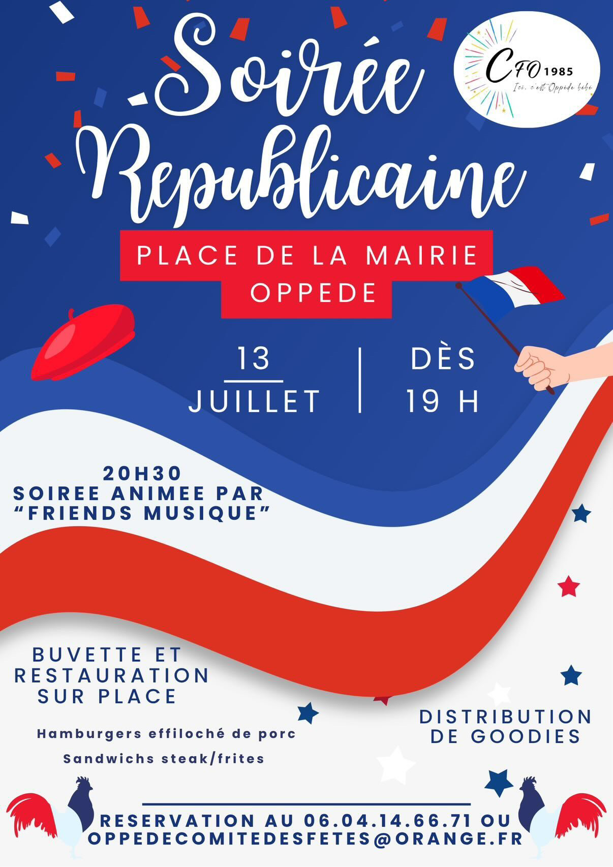 Affiche de la Republikanischer Abend in Oppède sur la place de la Mairie
