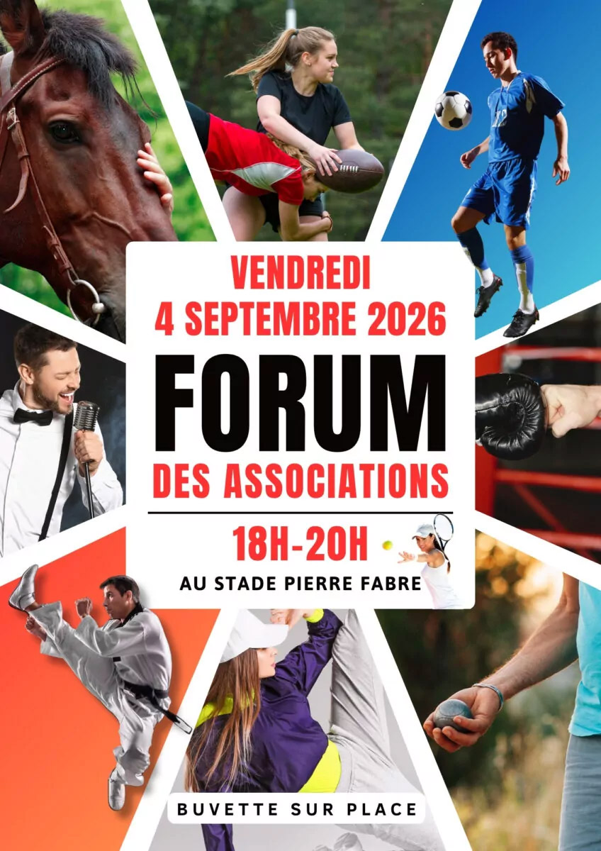 Plakat des Cheval-Blanc Associations Forum im Pierre Fabre Stadion
