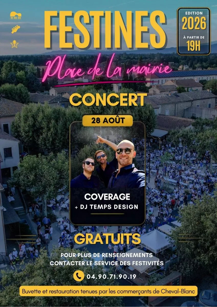 Affiche du concert Berichterstattung und DJ Temps Design bei Les Festines de Cheval-Blanc