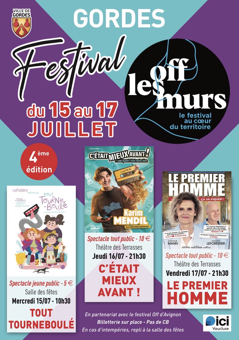 Vorher war es besser mit Karim Mendil beim Off les Murs Festival in Gordes Affiche du spectacle Vorher war es besser mit Karim Mendil beim Off les Murs Festival in Gordes