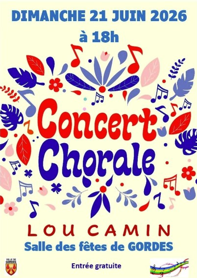 Lou Camin Chorkonzert à Gordes Plakat des Lou Camin-Chorkonzerts im Gemeindehaus von Gordes