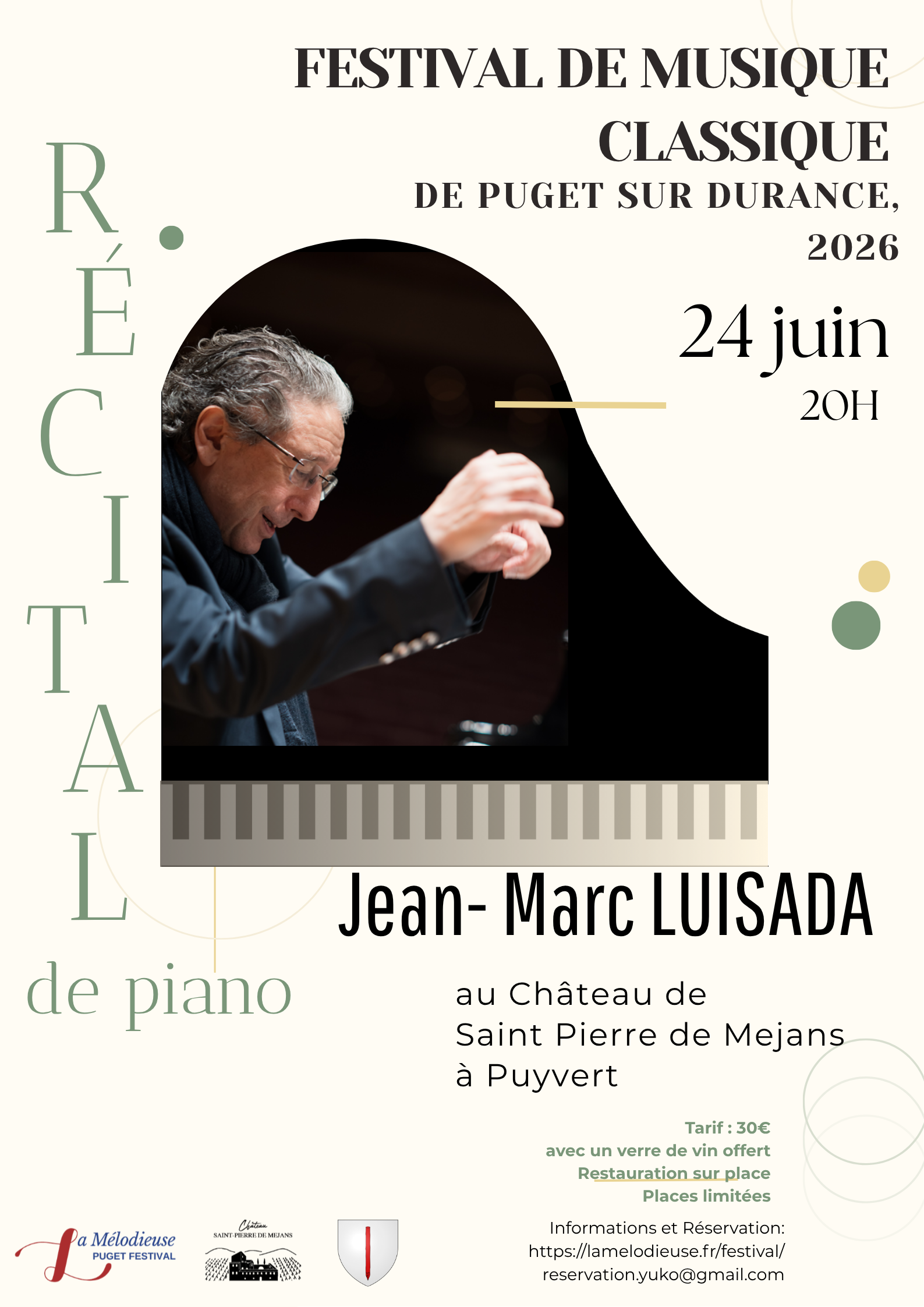 Jean-Marc Luisada bei einem Klavierrezital im Château Saint-Pierre de Méjans im Luberon