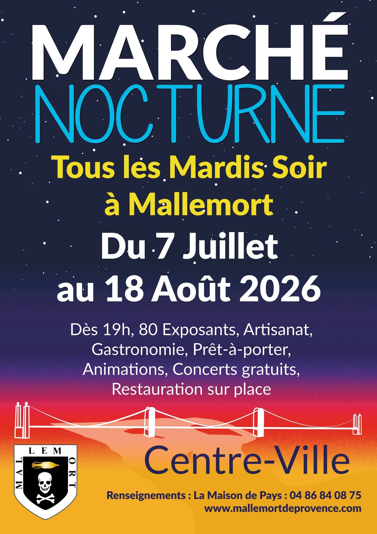Nachtmarkt in Mallemort de Provence