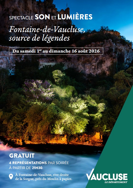 Magische Nächte Fontaine-de-Vaucluse Quelle der Legenden Plakat der Magischen Nächte Fontaine-de-Vaucluse Quelle der Legenden