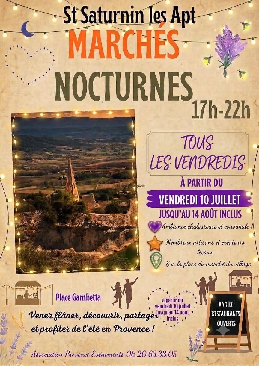 Nachtmärkte in Saint-Saturnin-lès-Apt in der Provence
