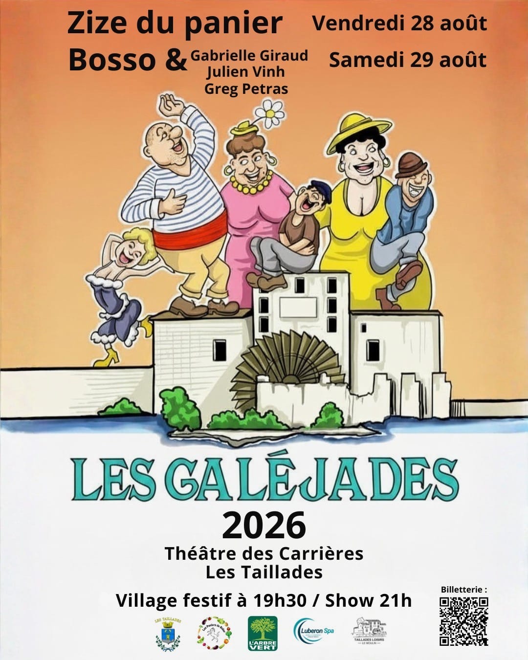 Plakat des Comedyfestivals Les Galéjades 2026 in Les Taillades