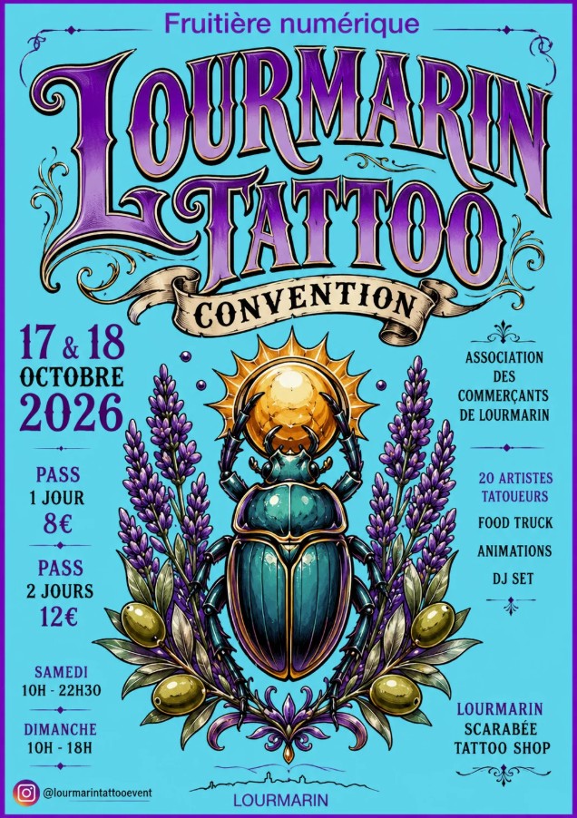 Tattoo-Messe in Lourmarin 2026 in La Fruitière Numérique mit Tätowierern, Animationen und Convention