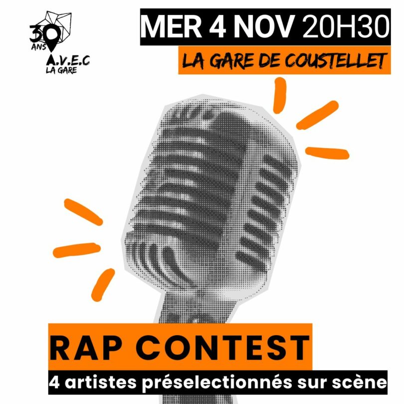 Rap-Wettbewerb an der Coustellet Station avec quatre artistes rap pré-sélectionnés sur scène