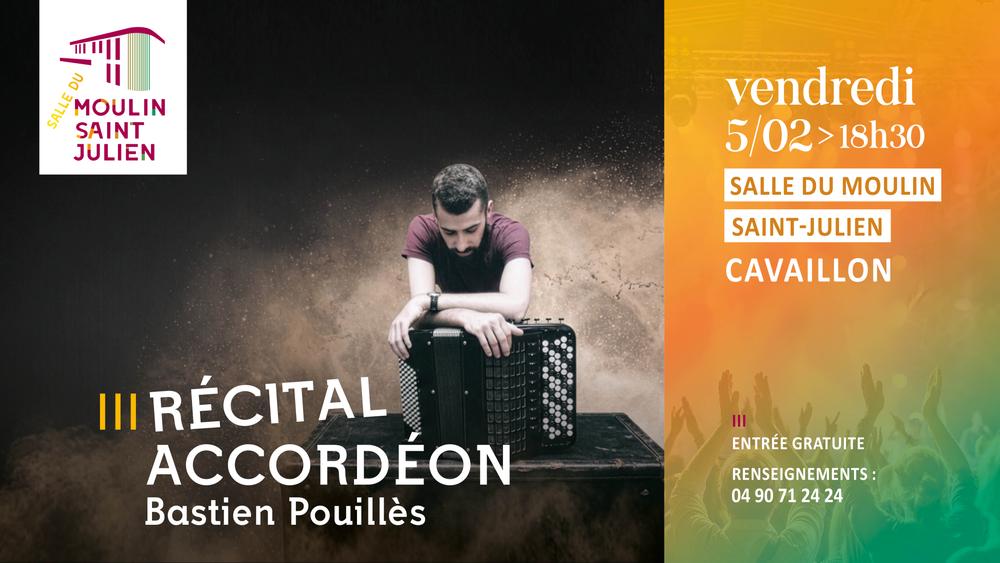 Akkordeonkonzert von Bastien Pouillès in Cavaillon Bastien Pouillès im Akkordeonkonzert im Moulin Saint-Julien in Cavaillon
