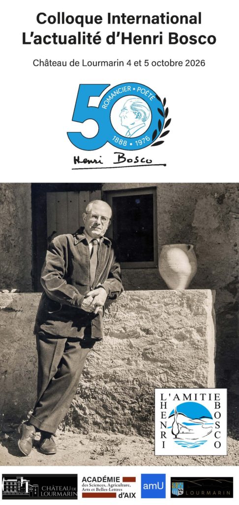 Plakat des internationalen Kolloquiums Henri Bosco heute im Château de Lourmarin