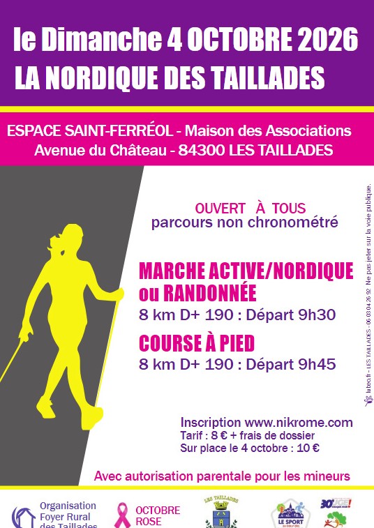 La Nordique des Taillades La Nordique des Taillades, aktives Gehen, Nordic Walking, Wandern und Laufen