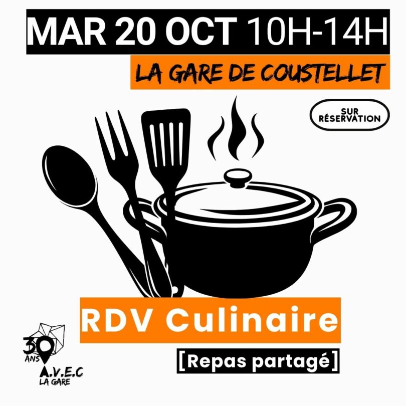 Plakat des Kochworkshops am 20. Oktober 2026 in La Gare de Coustellet