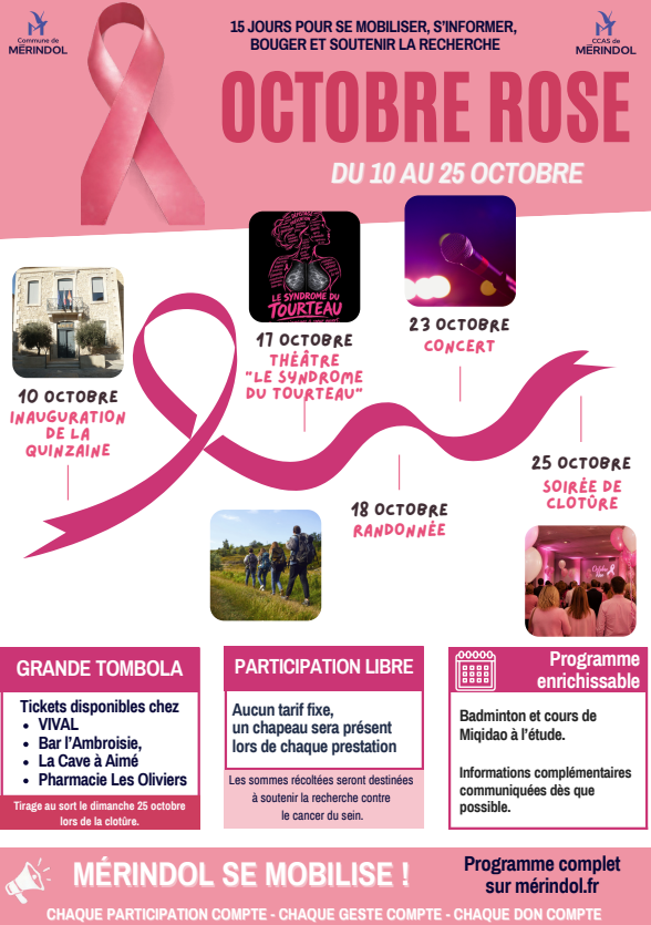 Rosafarbener Oktober in Merindol 2026 Programm Pink October in Mérindol vom 10. bis 25. Oktober 2026