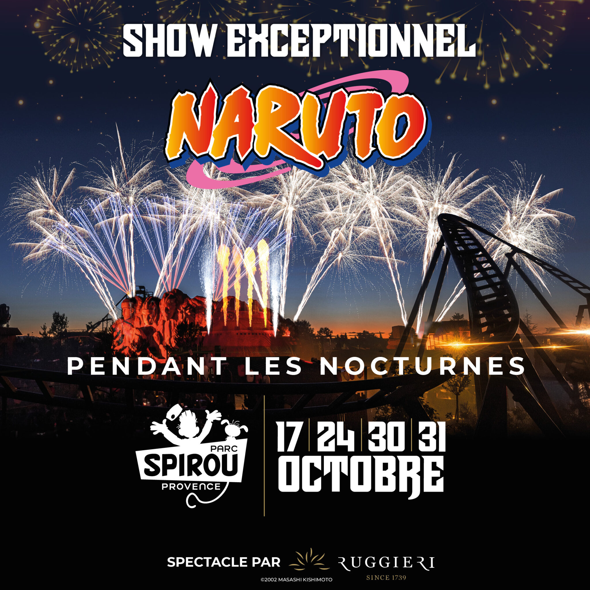 Plakat der besonderen NARUTO-Show im Parc Spirou zu Halloween 2026