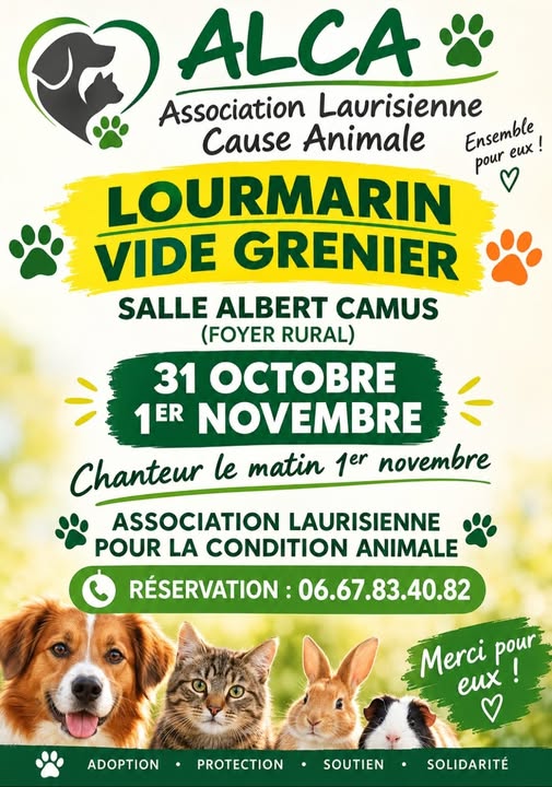 Benefiz-Flohmarkt für den Tierschutz im Espace Albert Camus in Lourmarin