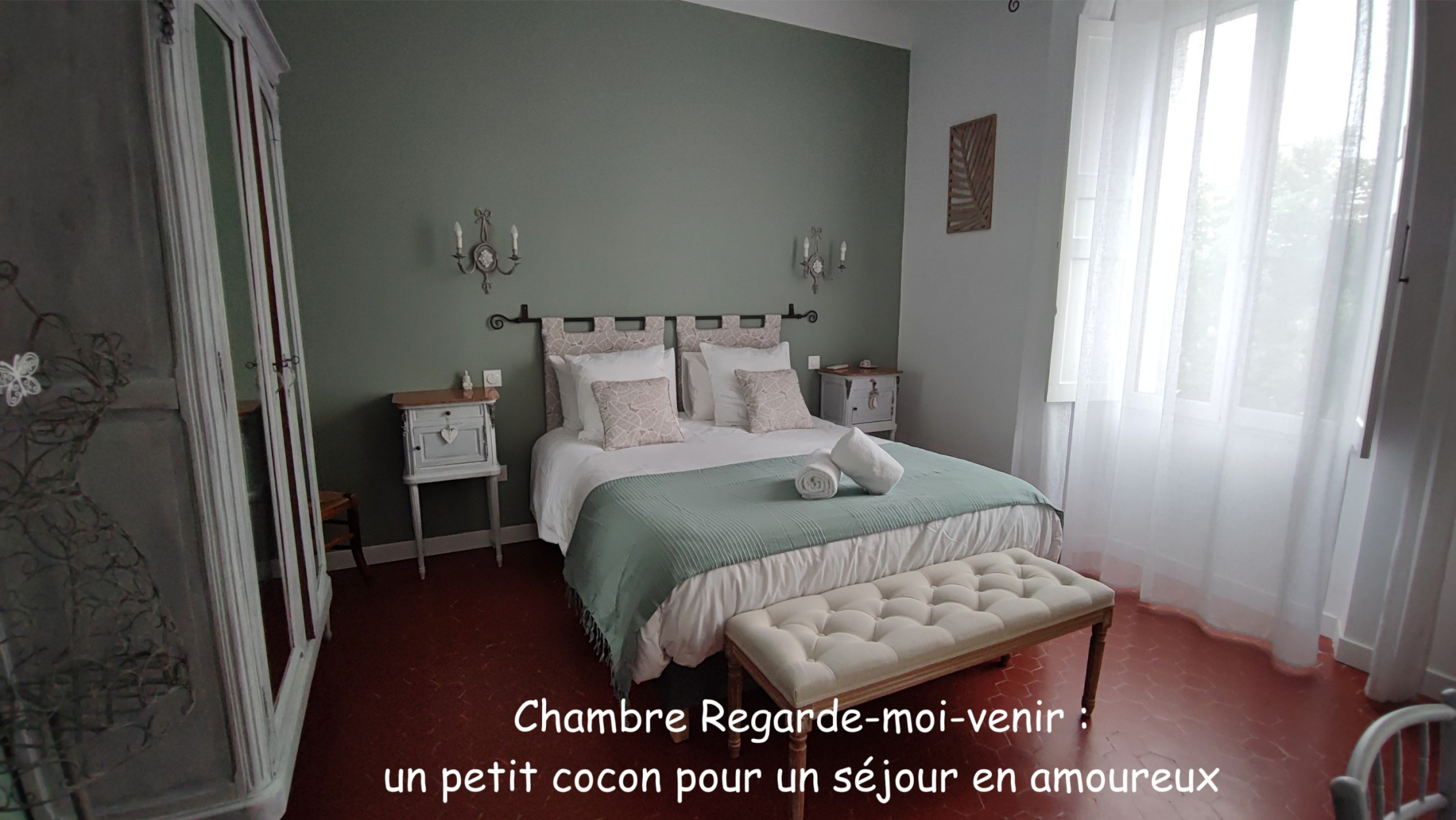 Gästezimmer Regarde-moi-venir in Grüntönen