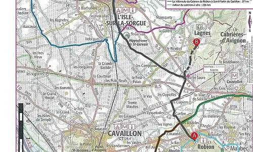 Parcours vélo Robion-Lagnes-Isle sur la Sorgue plan