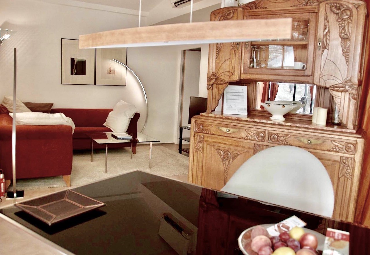 Die Suite im Maison Bertuli, Designerküche offen zum Wohnbereich
